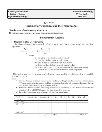 Sedimentology Lab 9.pdf - University of Sulaimani
