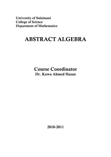 ABSTRACT ALGEBRA - University of Sulaimani