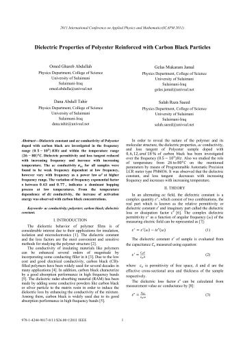 Dielectric Properties of Polyester Reinforced with Carbon Black ...