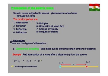 Propagation of the seismic wave Propagation of the seismic wave