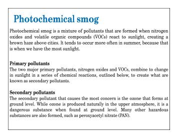 Photochemical smog