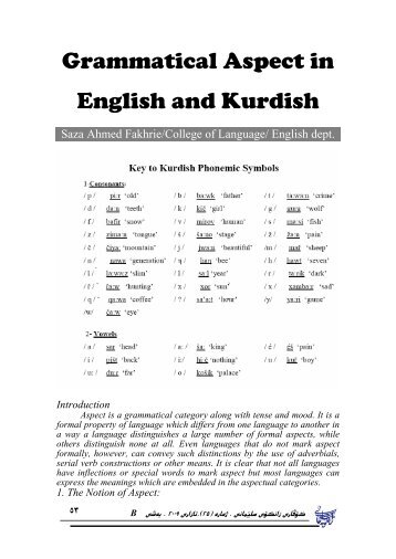 Grammatical Aspect in English and Kurdish - University of Sulaimani