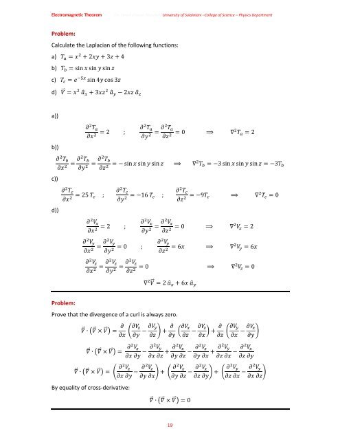 Chapter One: Vector Analysis The use of vectors and vector analysis ...