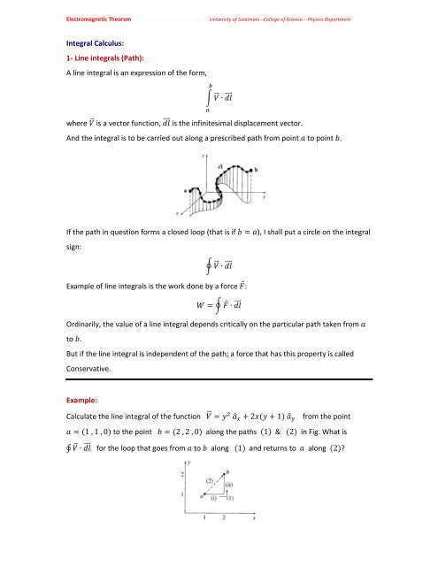 Chapter One: Vector Analysis The use of vectors and vector analysis ...