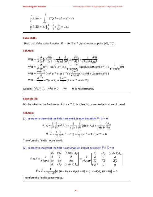 Chapter One: Vector Analysis The use of vectors and vector analysis ...