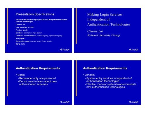 Making Login Services Independent of Authentication Technologies