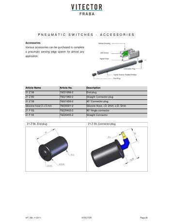 PNEUMATIC SWITCHES - ACCESSORIES - Fraba