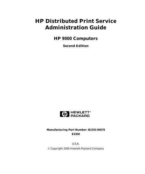 HP Distributed Print Service Administration Guide - Previous Directory