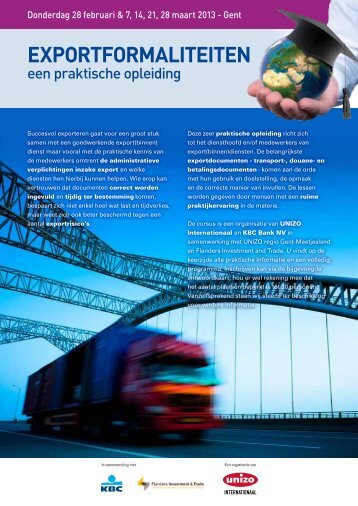 Klik hier voor uitnodiging in pdf. - UNIZO.be