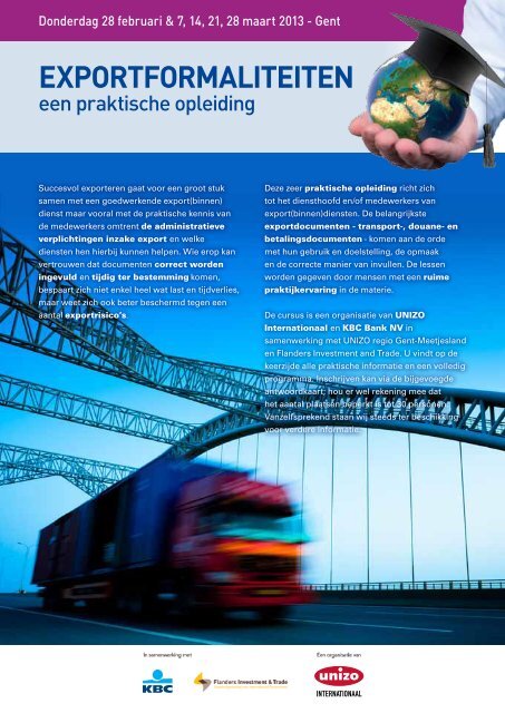 Klik hier voor uitnodiging in pdf. - UNIZO.be