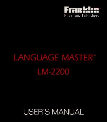 LM-2200 - Franklin Electronic Publishers