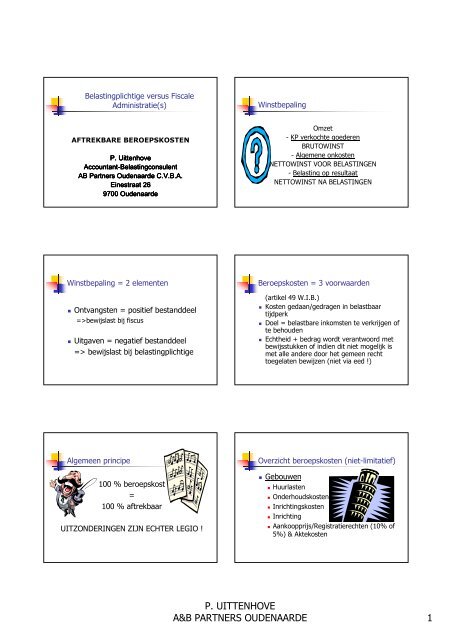 aftrekbare beroepskosten - UNIZO.be