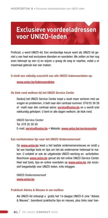 Exclusieve voordeeladressen voor UNIZO-leden - UNIZO.be