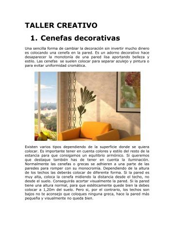 TALLER CREATIVO 1. Cenefas decorativas