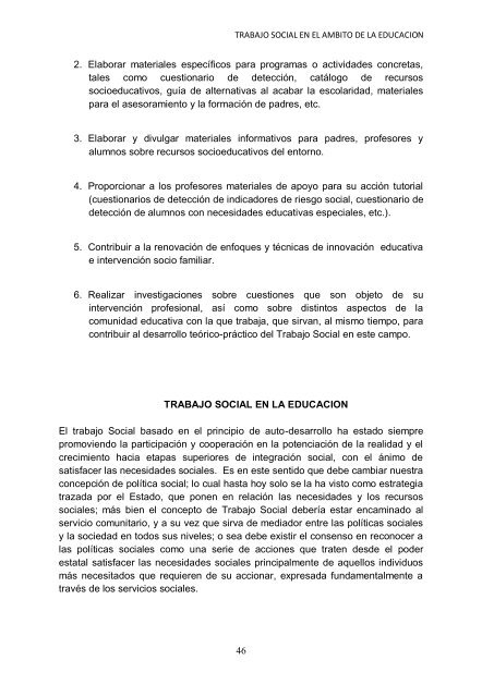 trabajo social en el ambito de la educacion - Universidad Nacional ...