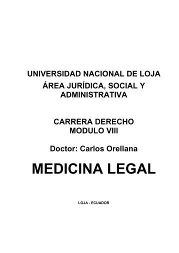 MEDICINA LEGAL - Universidad Nacional de Loja