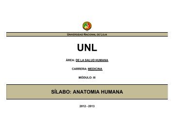 SÃLABO: ANATOMIA HUMANA - Universidad Nacional de Loja