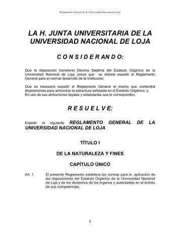 LA H - Universidad Nacional de Loja