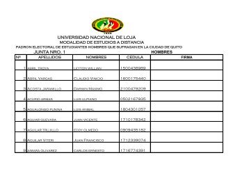 Padrones MED Quito Varones - Universidad Nacional de Loja