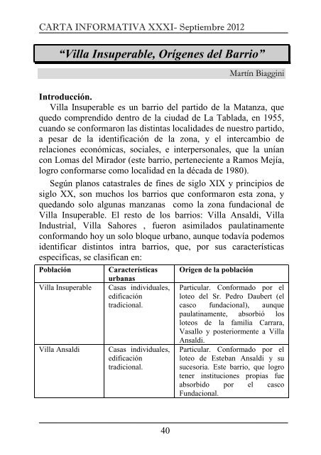 Carta informativa 31 - Universidad Nacional de La Matanza