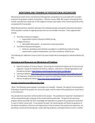 Guidance on Mentoring Postdoctoral Researchers