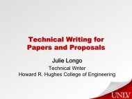 Technical Writing for Papers and Proposals - University of Nevada ...