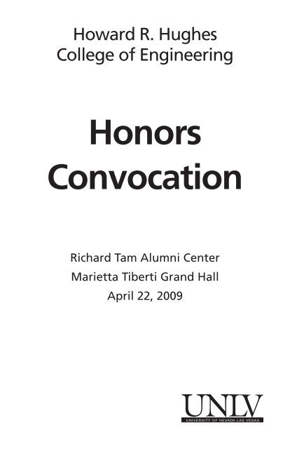 Honors Convocation - University of Nevada, Las Vegas