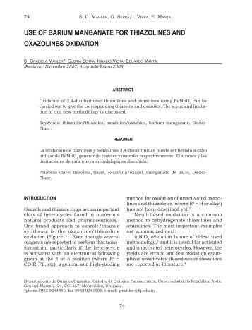 use of barium manganate for thiazolines and oxazolines oxidation