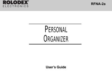 PERSONAL ORGANIZER - Franklin Electronic Publishers