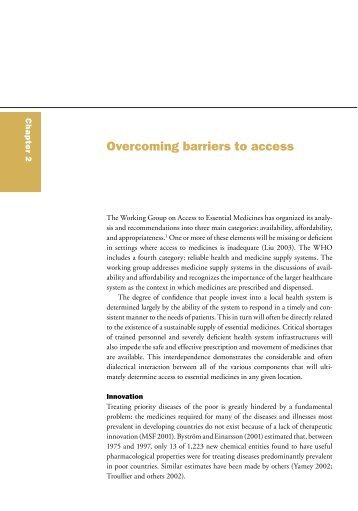 Overcoming barriers to access - UN Millennium Project