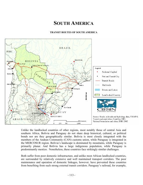 the challenges facing landlocked developing countries: a case study ...