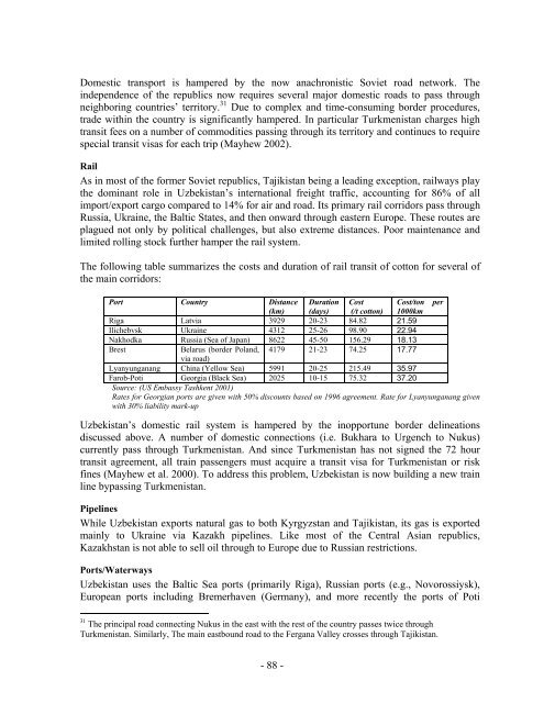 the challenges facing landlocked developing countries: a case study ...