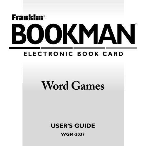 Franklin WGM-2037 Word Games Bookman Card