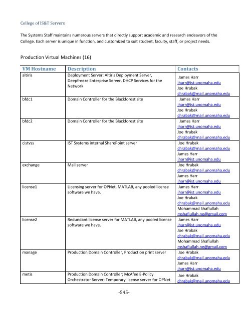 BIS Self-Study Appendices - University of Nebraska Omaha