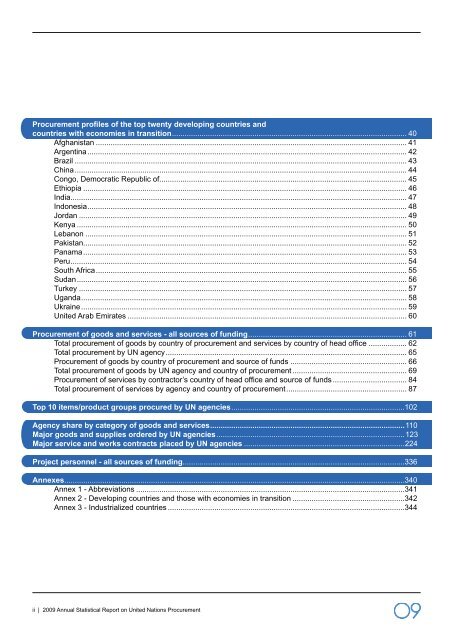 2009 Annual Statistical Report on United Nations Procurement