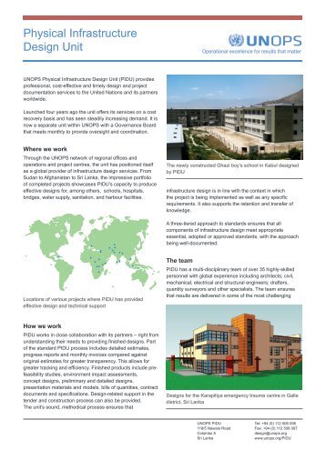 Physical Infrastructure Design Unit - UNOPS