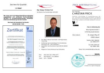 Weitere Informationen zu Christian Frick... - Frick Immobilien