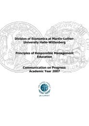 Division of Economics at Martin-Luther- University Halle ... - PRME