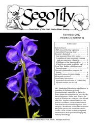 November 2012 newsletter - Utah Native Plant Society