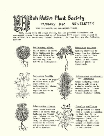1980 - Utah Native Plant Society