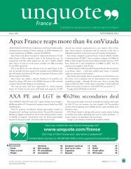 Apax France had almost recouped its original investment ... - Unquote