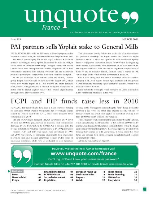FCPI and FIP funds raise less in 2010 - Unquote