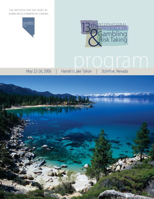 13th International Conference Program - University of Nevada, Reno