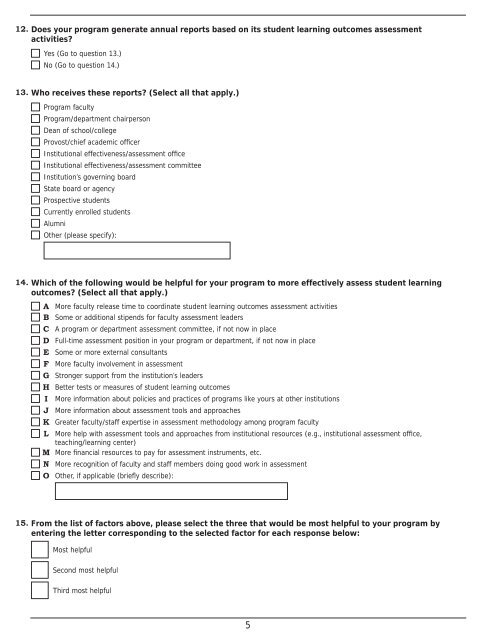 2010 Survey Questionnaire - National Institute for Learning ...