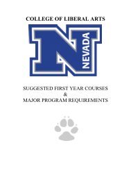 College Handbook - University of Nevada, Reno