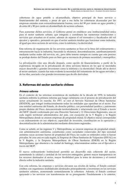 Historia del sector sanitario chileno - United Nations Research ...