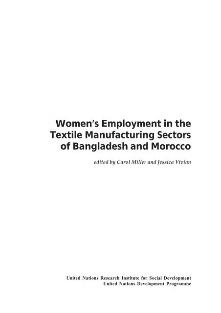 Women's Employment - United Nations Research Institute for Social ...