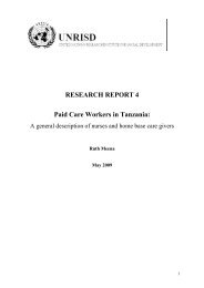 RESEARCH REPORT 4 Paid Care Workers in Tanzania: