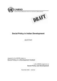 Social Policy in Indian Development - United Nations Research ...