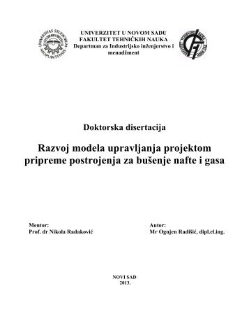 Doktorska disertacija - Univerzitet u Novom Sadu